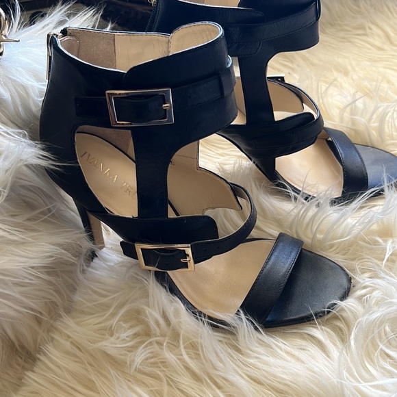 IVANKA TRUMP STRAPPY HEELS 7 1/2 MEDIUM BLACK - Picture 2 of 7